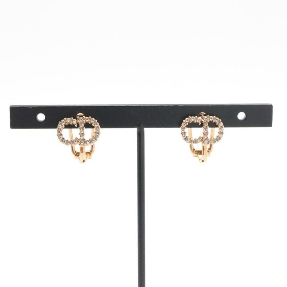★SOLD★ Christian Dior Petit CD Earrings Earring Gold CD Clip-on Stud Earring - Picture 6 of 9